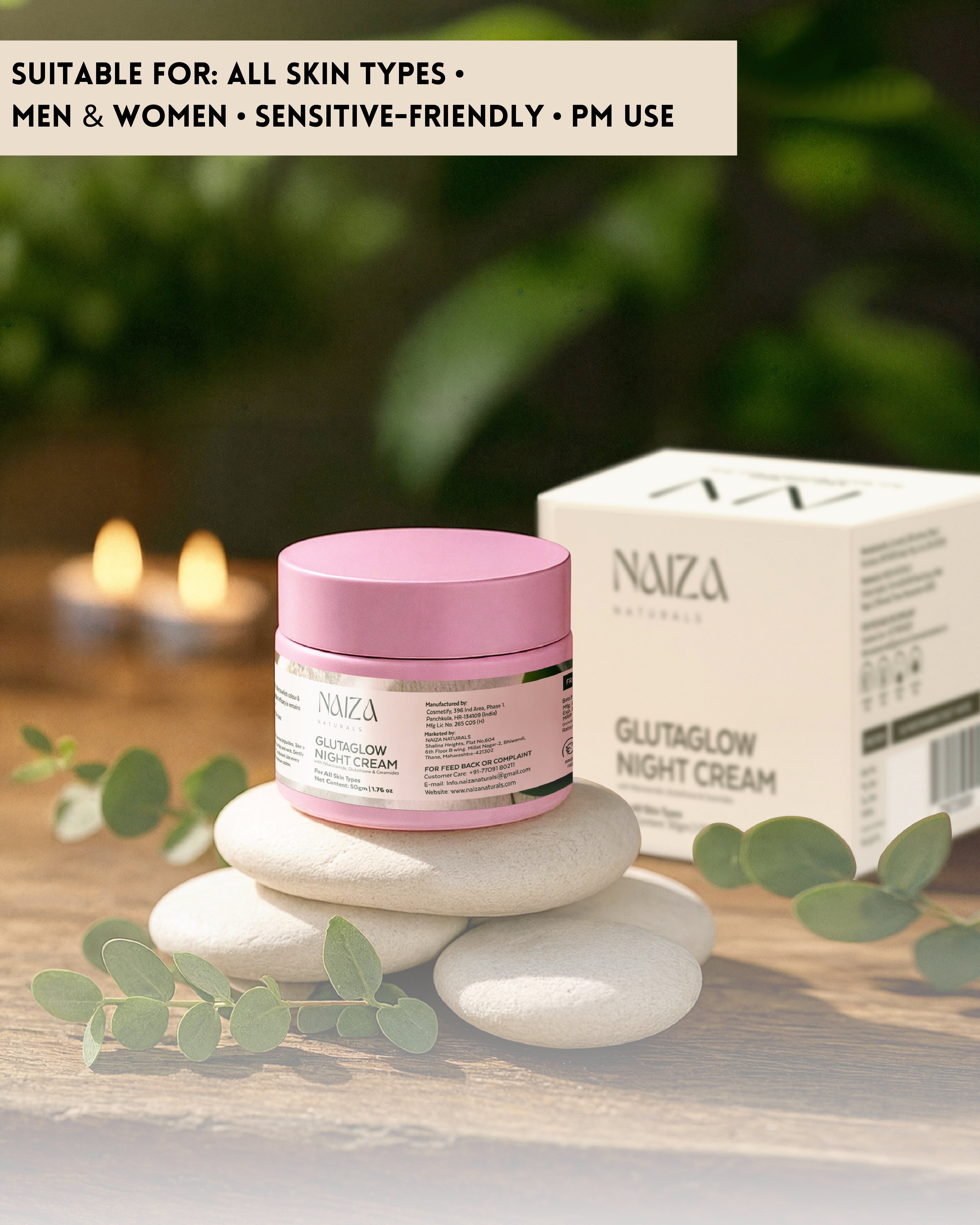 Glutaglow Brightening Night Cream with Glutathione & Peptides — Naiza Naturals – NaizaNaturals Store